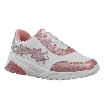 Tenis-Branco-Rosa-e-Prata-Kids-Brilhoso-Star-|-Molekinha-Tamanho--29---Cor--BRANCO-0